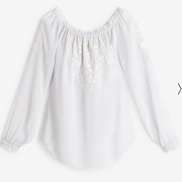 WHBM embroidered off the shoulder blouse - Picture 3 of 5
